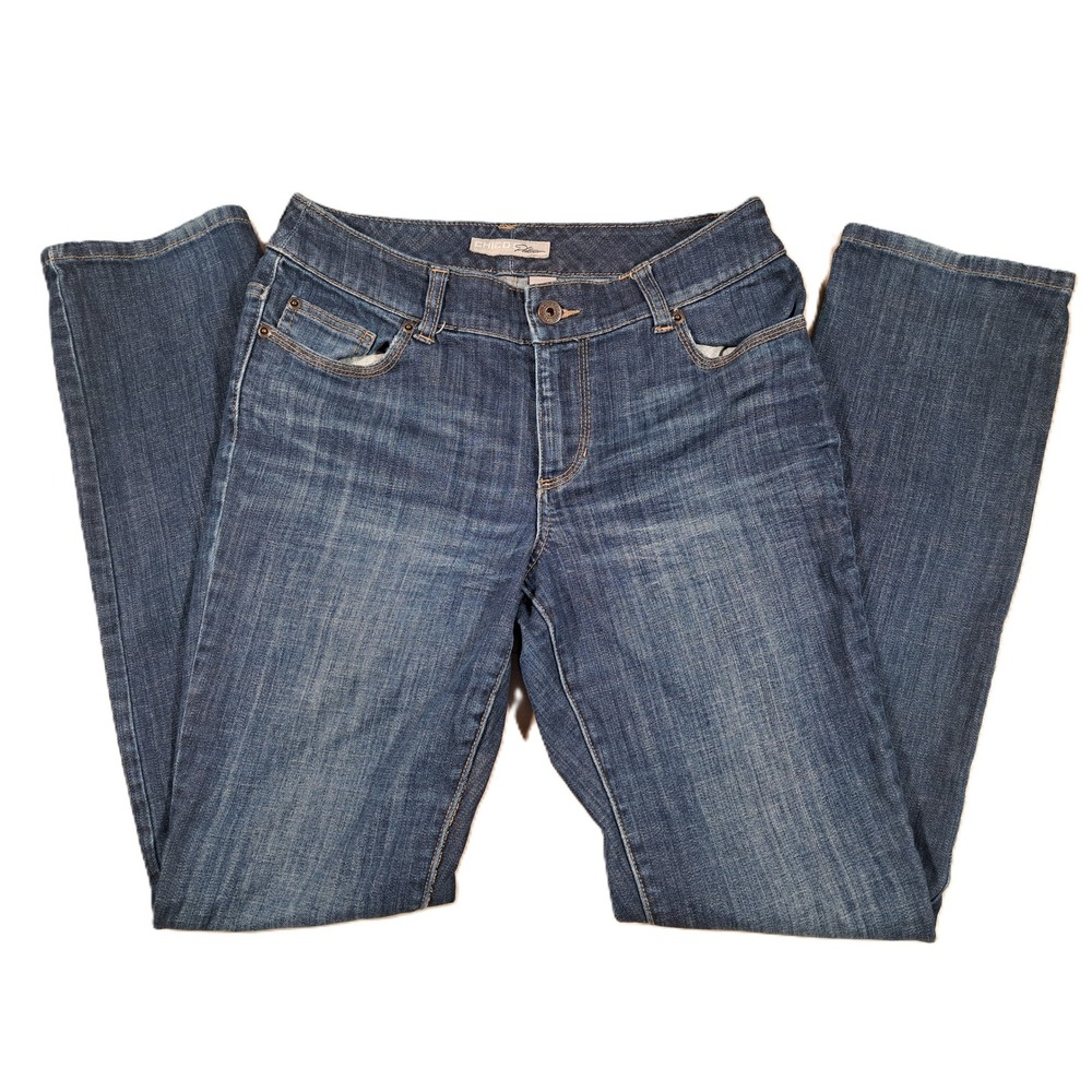 Chicos Platinum Ultimate Fit Slim Leg Jeans Blue Size 0 Regular Medium Wash - Picture 1 of 8